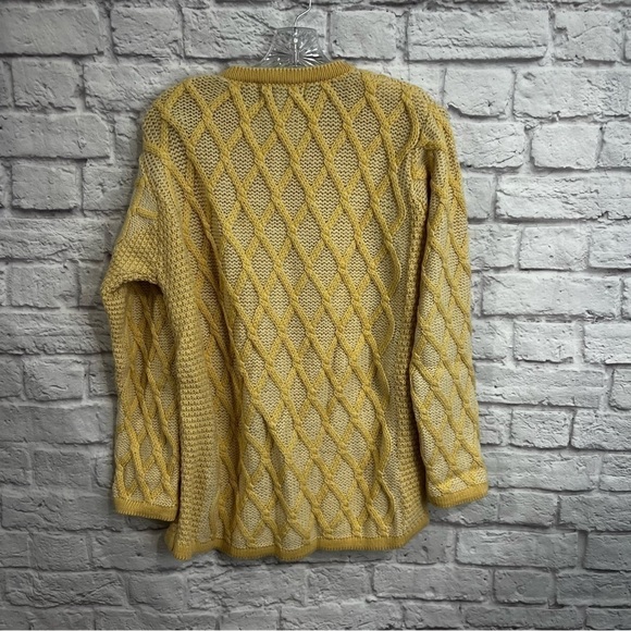 Vintage Aran Crafts merino wool fisherman Irish cardigan sweater women’s small - Picture 7 of 8